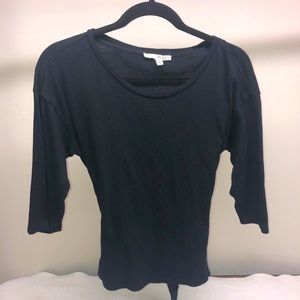 Black shirt mid sleeves with tie back size XS